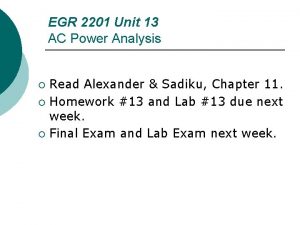 Ac power analysis