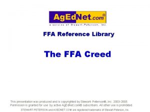 Author of the ffa creed