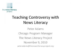 Peter adams news literacy project