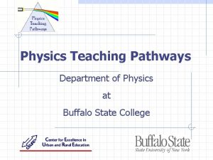 Physics Teaching Pathways Department of Physics at Buffalo