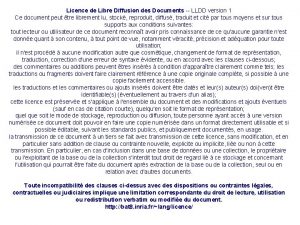 Licence de Libre Diffusion des Documents LLDD version