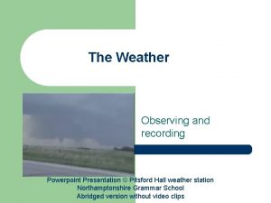 Pitsford weather station