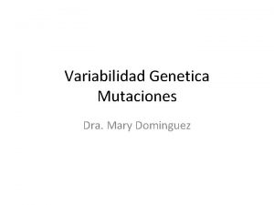 Variabilidad genetica