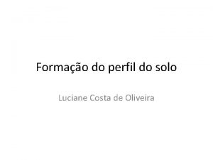 Formao do perfil do solo Luciane Costa de