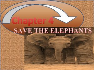 Chapter 4 SAVE THE ELEPHANTS Endangered Animals Safe