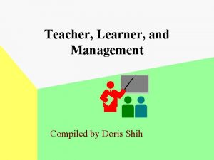 Teacher Learner and Management Compiled by Doris Shih