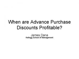 Advance purchase discount