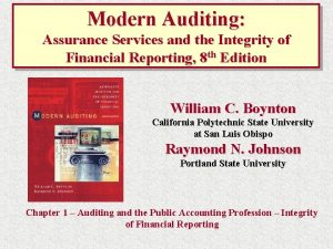 Modern auditing