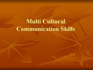 Multi Cultural Communication Skills 1 HOFSTEDES HERMES STUDY