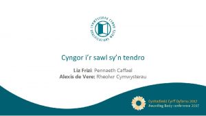 Cyngor ir sawl syn tendro Liz Frizi Pennaeth