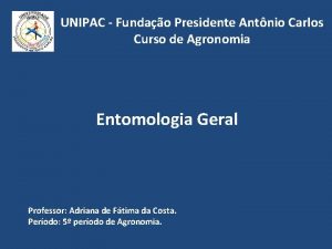 UNIPAC Fundao Presidente Antnio Carlos Curso de Agronomia