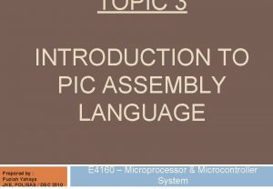 Pic assembly language