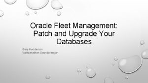 Oracle fleet maintenance