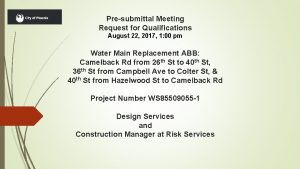 Presubmittal Meeting Request for Qualifications August 22 2017