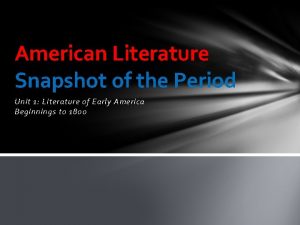 American literature unit 1