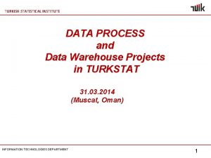 TURKISH STATISTICAL INSTITUTE DATA PROCESS and Data Warehouse