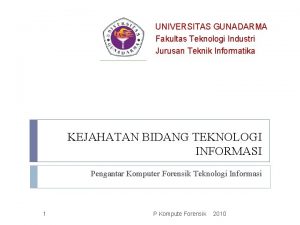 Fakultas teknik industri gunadarma Fakultas teknik industri gunadarma