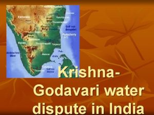 Krishna godavari dispute