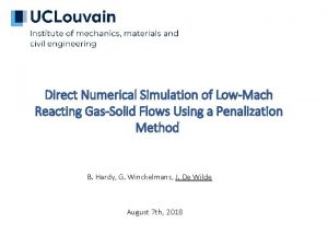 Direct Numerical Simulation of LowMach Reacting GasSolid Flows Direct Numerical Simulation of LowMach Reacting GasSolid Flows
