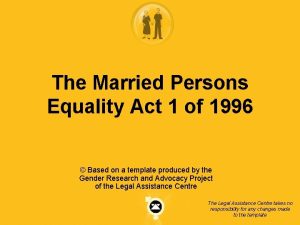 Married persons equality act 1 of 1996