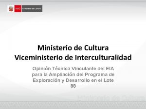 Ministerio de Cultura Viceministerio de Interculturalidad Opinin Tcnica