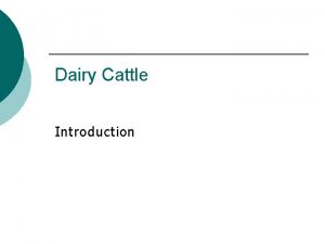 Dairy Cattle Introduction Unit Map Set Up Unit