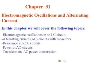 Electromagnetic oscillations and alternating current Electromagnetic oscillations and alternating current