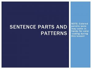 S lv sc sentence pattern examples
