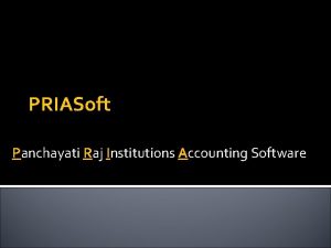 Panchayat raj institutions accounting software