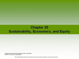 Apes chapter 20 sustainability economics and equity