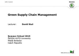 Example of green supply chain management