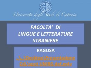 Mediazione linguistica ragusa piano di studi