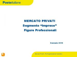 MERCATO PRIVATI Segmento Imprese Figure Professionali Gennaio 2010