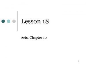 Acts 10 lesson