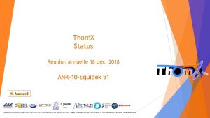 Thom X Status Runion annuelle 18 dec 2018