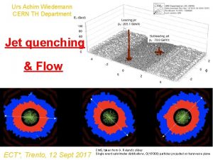 Urs Achim Wiedemann CERN TH Department Jet quenching