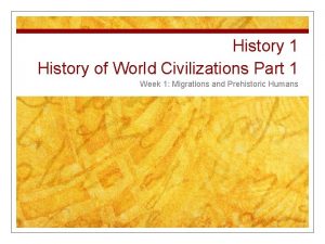 History 1 History of World Civilizations Part 1