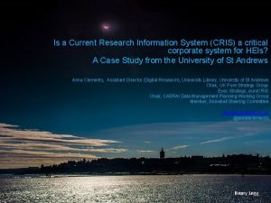 Cris current research information system