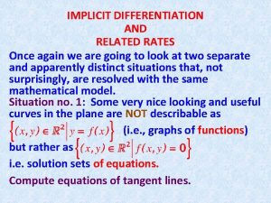 Implicit differentiation and related rates