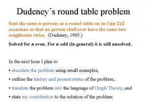 Round table problem