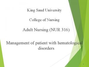 King Saud University College of Nursing Adult Nursing