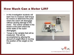 How much weight can a motor lift