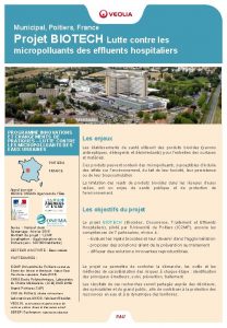 Municipal Poitiers France Projet BIOTECH Lutte contre les