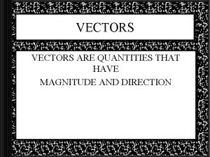 Magnitude of a vector