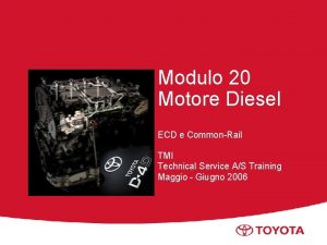 Modulo 20 Motore Diesel ECD e CommonRail TMI