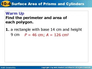 10-4 surface area of prisms and cylinders