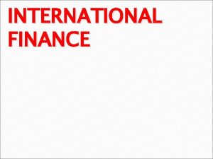 Nature of international finance