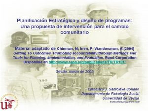 Planificacin Estratgica y diseo de programas Una propuesta