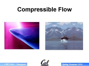 Compressible Flow CBE 150 A Transport Spring Semester