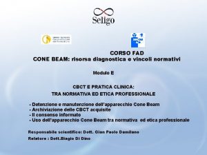 CORSO FAD CONE BEAM risorsa diagnostica e vincoli